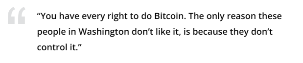 Screenshot of Ron DeSantis on Bitcoin