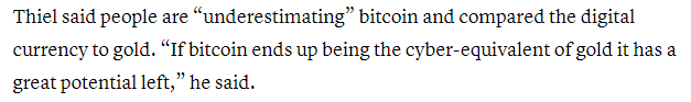 Screenshot of Peter Thiel on Bitcoin