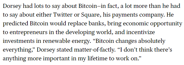 Screenshot of Jack Dorsey on Bitcoin