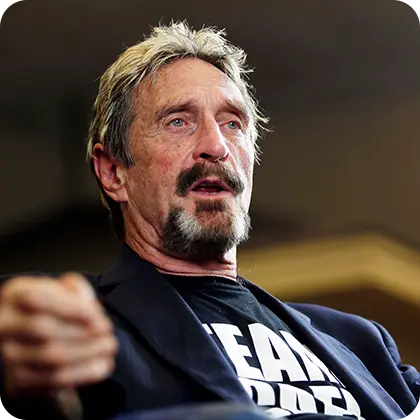 Explore John McAfee's Famous Bitcoin profile