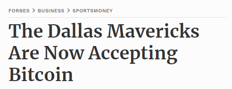 Screenshot of The Dallas Mavericks on Bitcoin