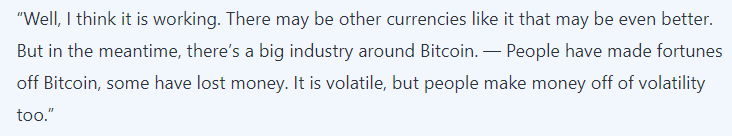 Screenshot of Sir Richard Branson on Bitcoin