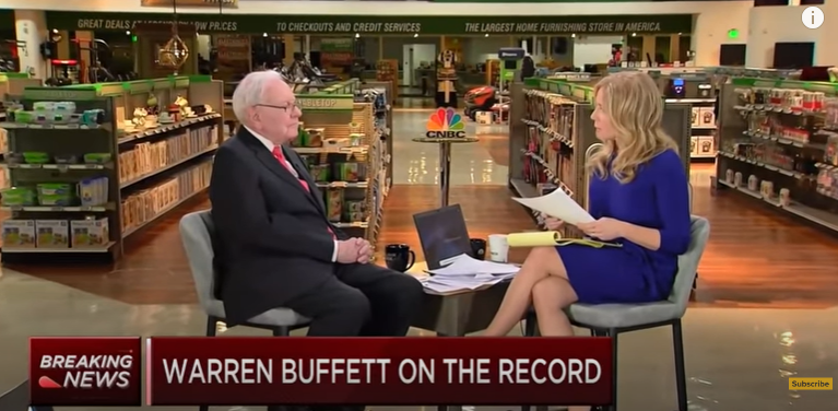 Screenshot of Warren Buffett on Bitcoin