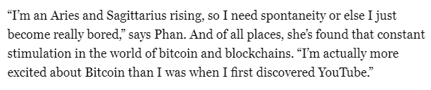 Screenshot of Michelle Phan on Bitcoin