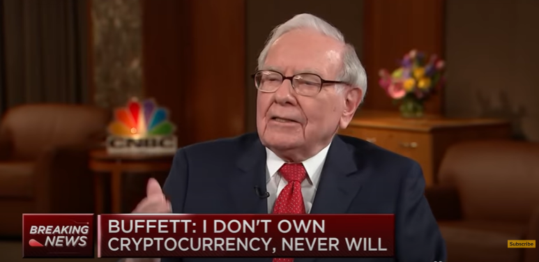 Screenshot of Warren Buffett on Bitcoin