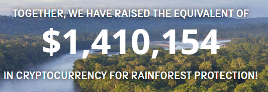 Screenshot of Rainforest Foundation on Bitcoin