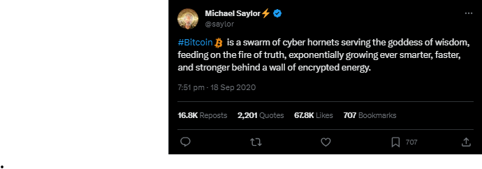 Screenshot of Michael Saylor on Bitcoin