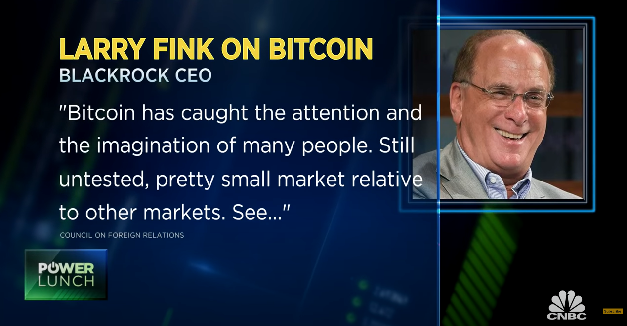 Screenshot of Larry Fink on Bitcoin