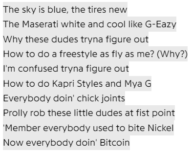 Screenshot of Eminem on Bitcoin