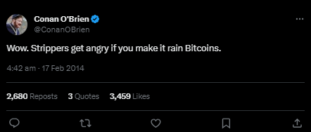 Screenshot of Conan O'Brien on Bitcoin