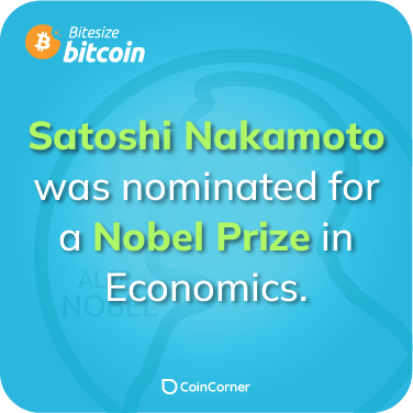 Bitcoin Fact Illustration - Was Satoshi nominated for The Nobel Prize?